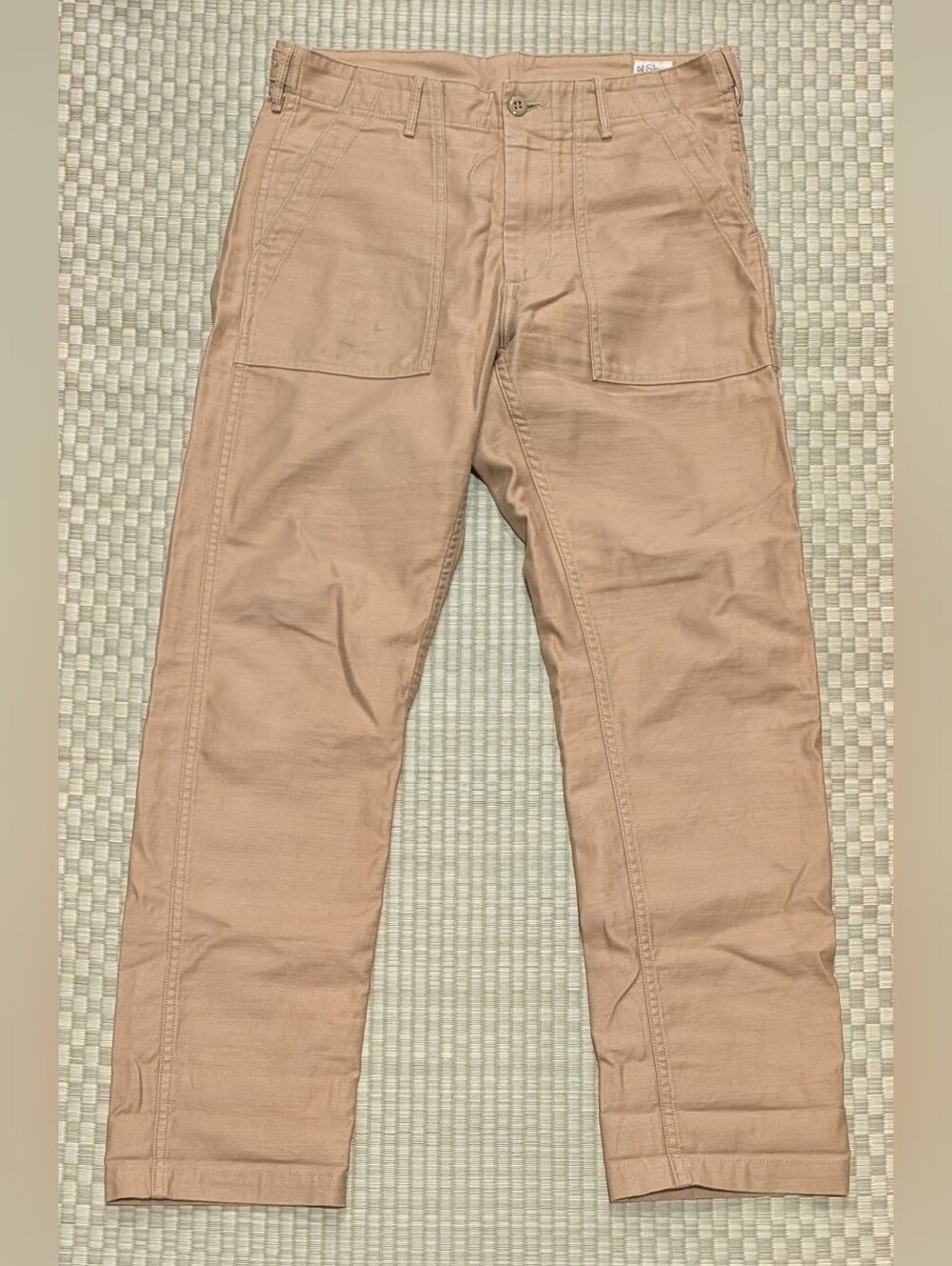 OrSlow Slim Fit Fatigue Pants in Sand Beige Men's Size Small Made in Japan
